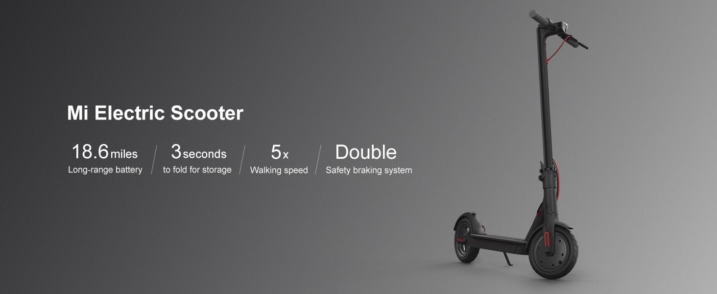 Xiaomi Mijia Electric Scooter The Good Award Winning Design 30KM Eco Range E-ABS anti-lock brakes Aluminium Alloy Frame Built-in headlight + tail-light Companion App