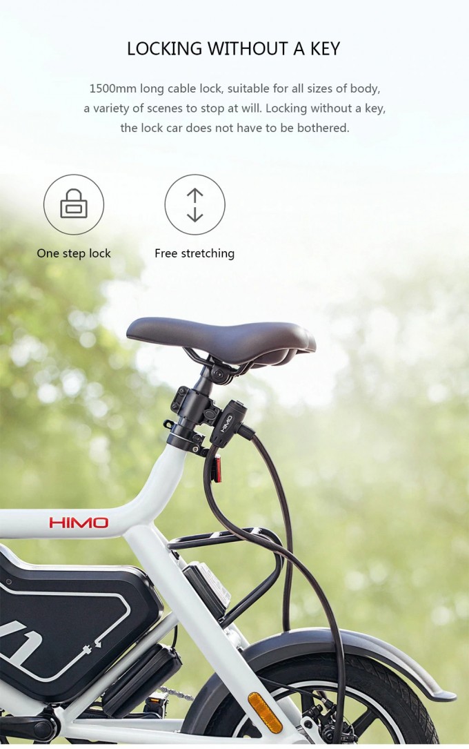 Xiaomi HIMO L150 Portable Folding Cable Lock Electric Bicycle Lockstitch